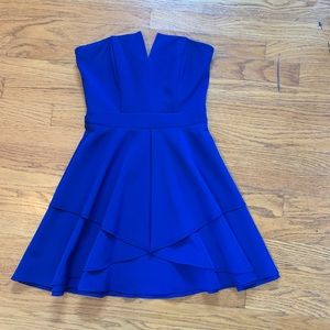 Short strapless royal blue dress!!